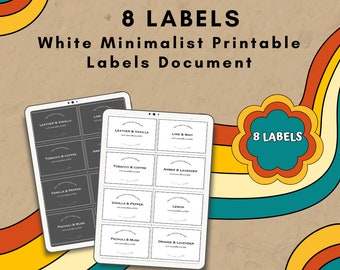 White Minimalist Printable Labels Document