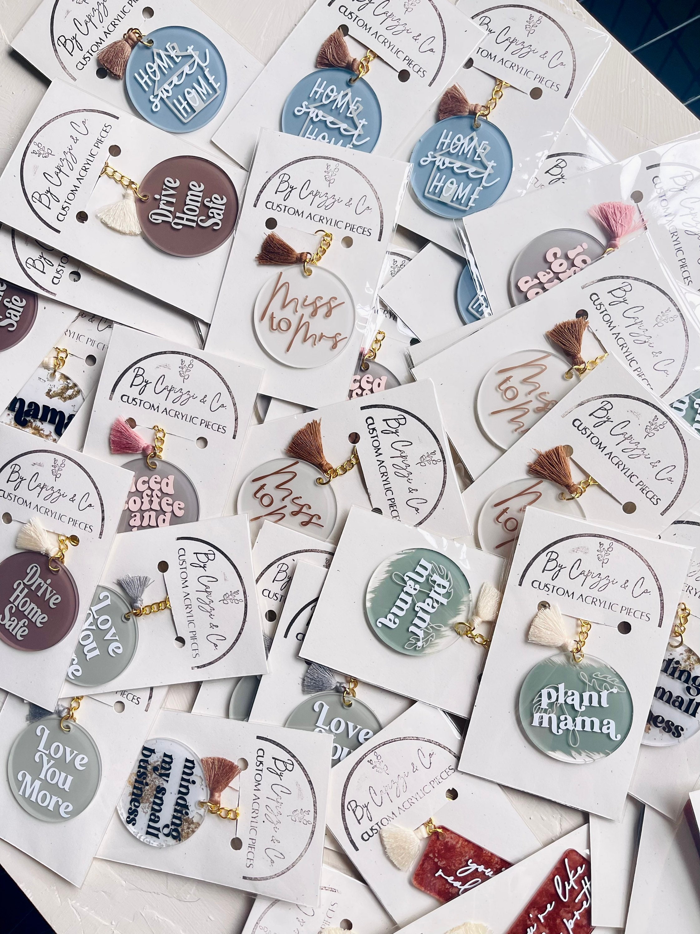 Various Circle Keychains Etsy