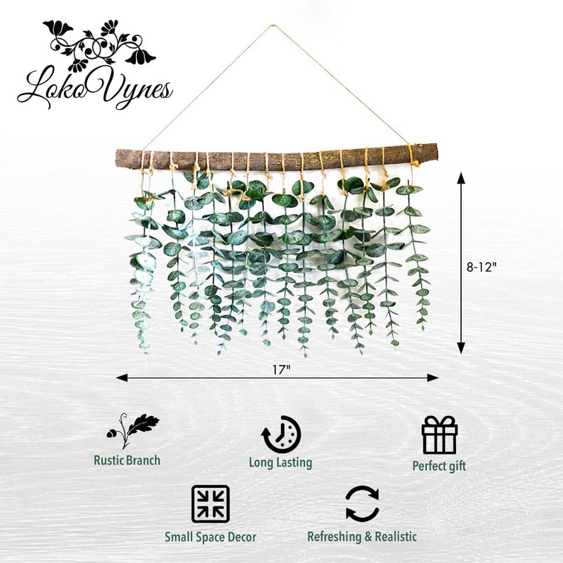Artificial Eucalyptus Wall Decor Wall Hanging Eucalyptus Etsy