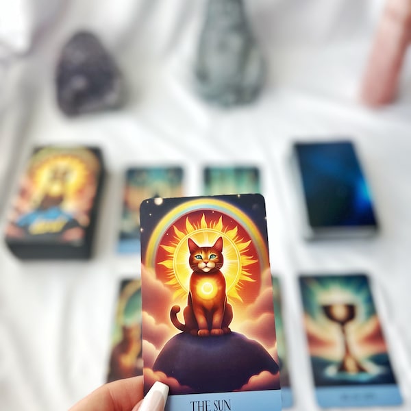 Cat Tarot Cards, MystiCat Tarot Deck, 78 Tarot Cards With Guidebook