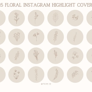 Instagram Highlight Covers Floral Brown Fine Line  Botanical Covers Nature Floral Art Flower Instagram Highlight Cover Wildflower Icons
