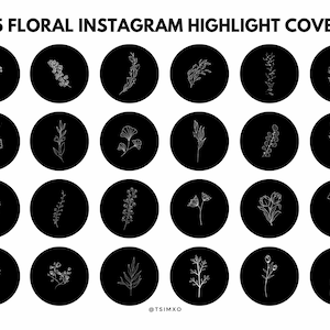 Instagram Highlight Covers Floral Minimalist Highlight Covers Botanical Icons Floral Instagram Story Covers Flower Icon Story Icon IG Story