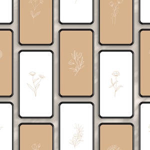 Floral Instagram Highlight Covers Beige IG Highlight Covers Boho Fine Line Flower Instagram Gem & Grace Brown IG Story Cover Instagram Icons
