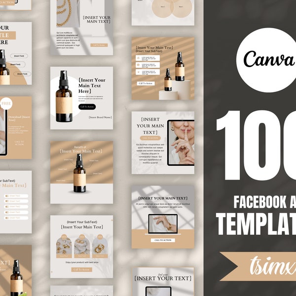 Facebook Templates Small Business Ads Editable Template For Facebook Ads Timeline Template Social Media Marketing Templates Gem & Grace