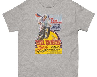 Evel Knievel American emblématique DAREDEVIL MOTO 75 sauts Adulte T-Shirt Evel Knievel American emblématique DAREDEVIL MOTO 75 sauts Adulte T-Shirt