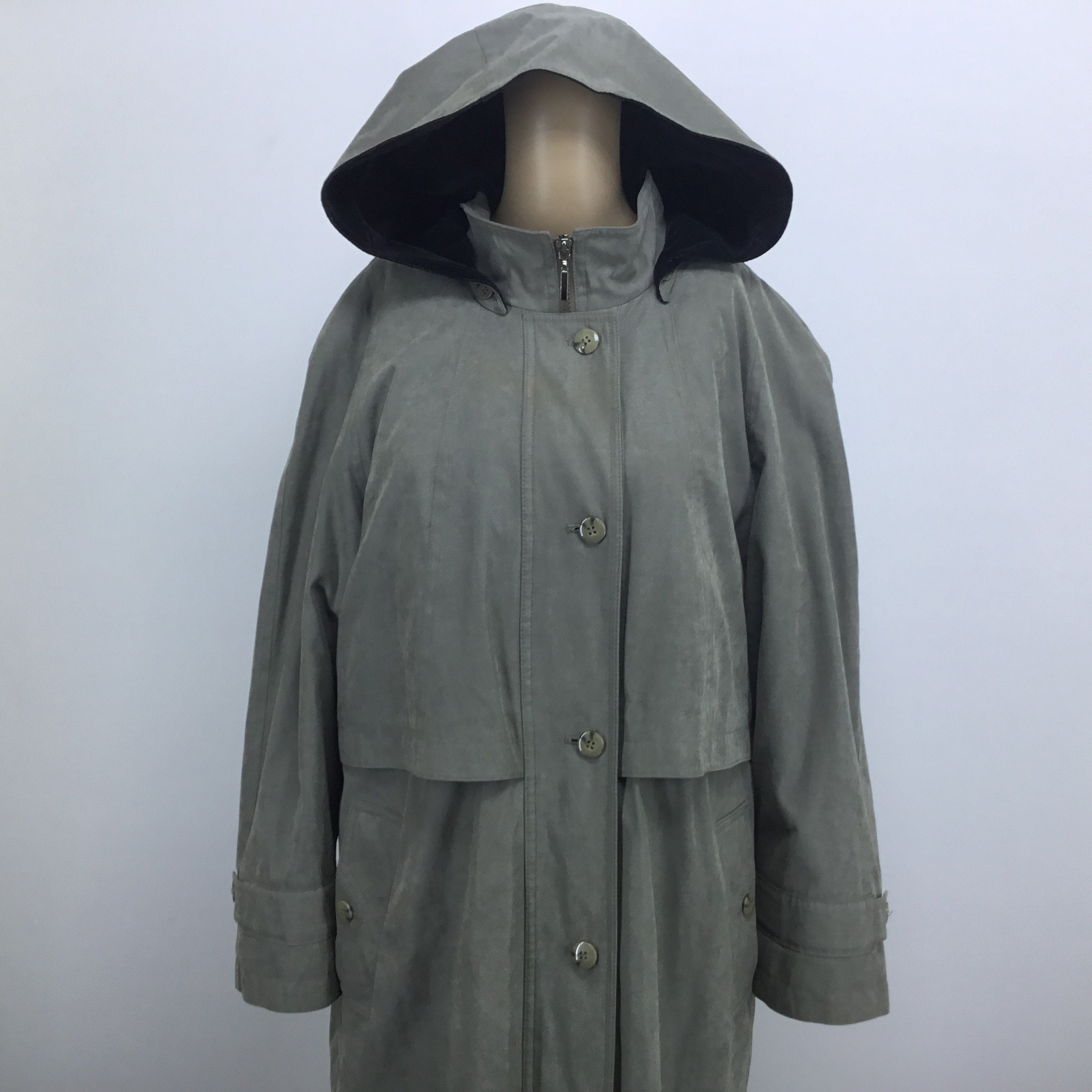Vintage Womens Sz L Fleet Street Ltd Jacket Coat Blue Gray
