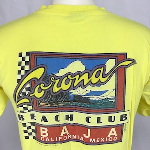 Vintage Sz S READ TShirt 1987 Corona Beach Club Baja California Single Stitch