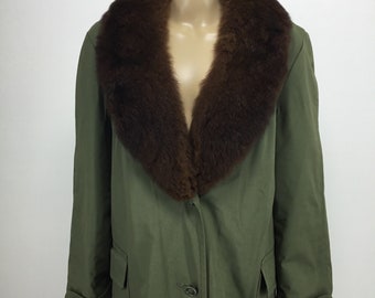 Blouson Vison Vintage Marron - Taille M, Style Chic, Occasion Très Bon état