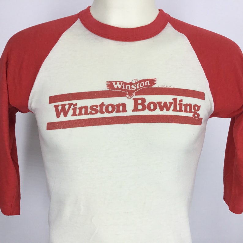 Vintage Sz XS READ Thin Baseball Shirt ABC Bowling Tournament Dated 1982 Winston hotsell