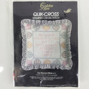 Any Woman Pillow 20175 Golden Bee Quik Cross Stamped Cross Stitch Kit