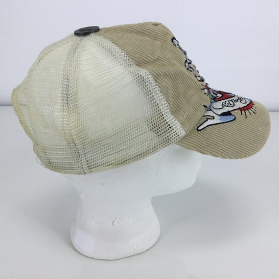 Rare Snapback Hat Don Ed Hardy Corduroy Mesh Skull  display picture 2