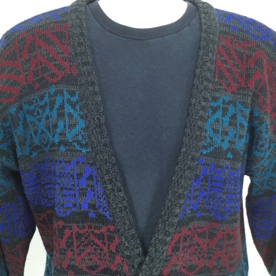 Vintage Mens Size L Cardigan Sweater Acrylic Playb