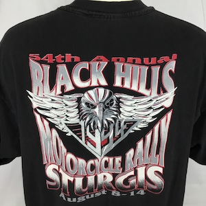 Vintage Sz 2XL TShirt Sturgis Rally Black Hills Harley Eagle Dated 1994