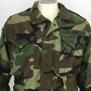 1987 Sz S Short M65 Woodlands Camo NO Liner USGI US Military Field Jacket Army