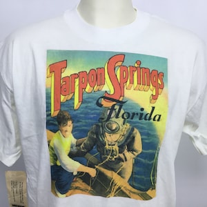 Vintage Sz XL TShirt Florida Tiefseetauchen Tauchen Strand Ozean Urlaub