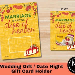 Regalo de boda/titular de la tarjeta de regalo de la noche de cita - Slice of Heaven, Cheesecake Factory, imprimible