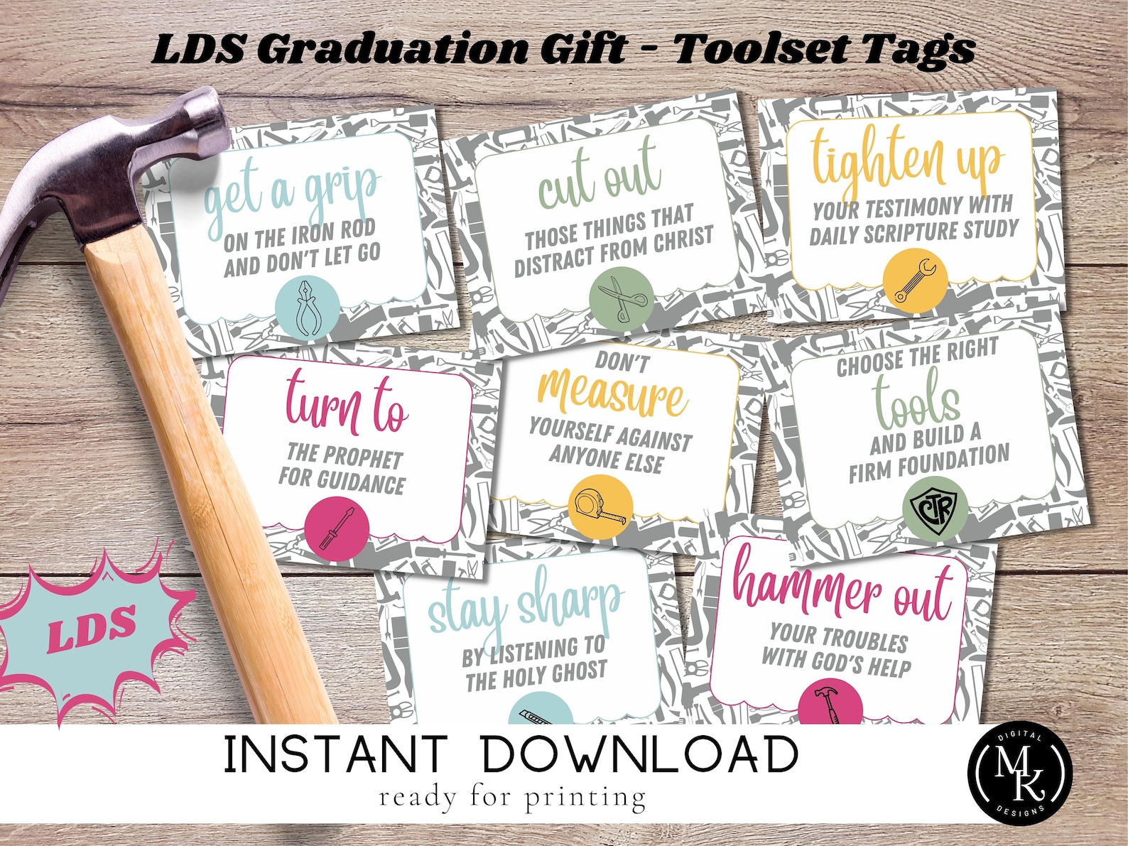 LDS Graduation Gift Toolset Tags Choose the Right Tools LDS Etsy