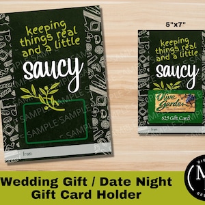 Hochzeitsgeschenk / Date Night Geschenkkartenhalter - A Little frech, Olive Garden Geschenkkarte zum Ausdrucken