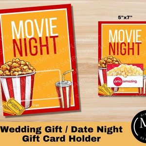 Huwelijkscadeau/Date Night Gift Card Holder - Movie Night afdrukbaar