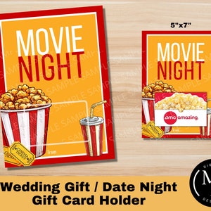 Wedding Gift/Date Night Gift Card Holder - Movie Night printable