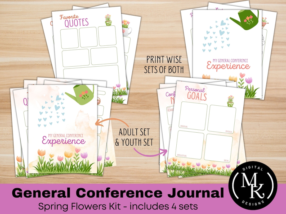 LDS General Conference Journal Spring Flower Version, Young Women Notes