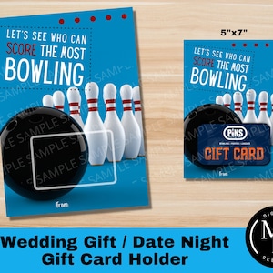 Hochzeitsgeschenk/Date Night Gift Card Holder - Bowling zum Ausdrucken