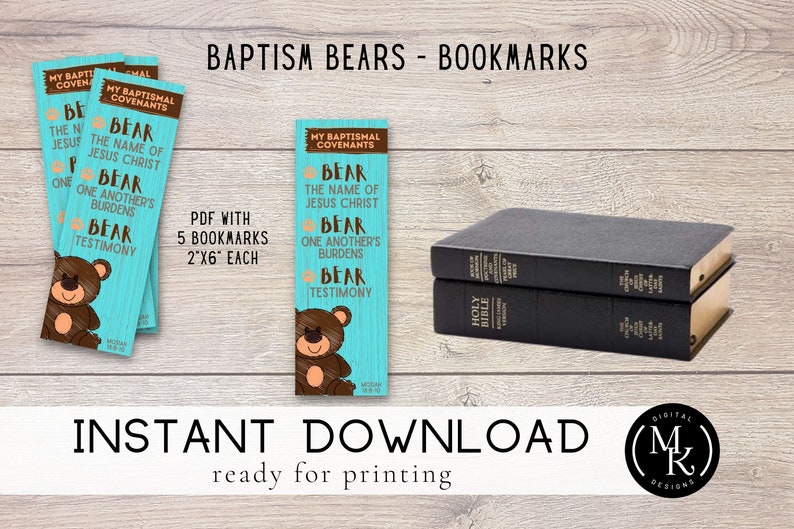Baptism 3 Bears LDS Baptism Talk &amp; Printables Teal - Etsy