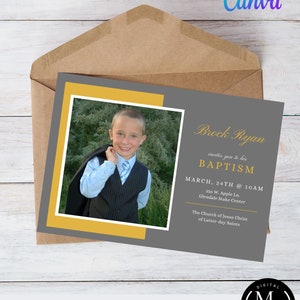 Editable Baptism Invitation, LDS Canva Template 114, Edit and Download Digital Printables