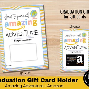 Tarjeta de graduación para tarjeta de regalo - pastel, regalo imprimible, próxima aventura imprimible
