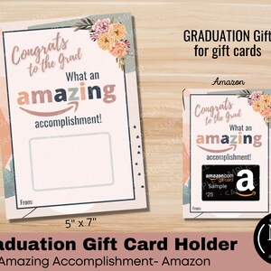 Tarjeta de graduación para tarjeta de regalo - silenciada, regalo imprimible, tarjeta de regalo floral