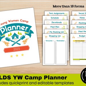 Young Women Girls Camp Planner, Girls Camp Leader Binder, LDS Youth ...