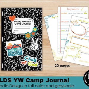 Young Women Girls Camp Journal, Youth Journal, Memory Book, LDS Youth Printables