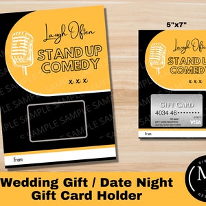 Regalo di nozze / Titolare della carta regalo per la notte dell'appuntamento - Stand Up Comedy, Ridere spesso Carta regalo stampabile
