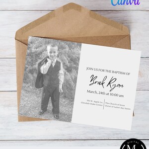 Editable Baptism Invitation, LDS Canva Template 116, Edit and Download Digital Printables
