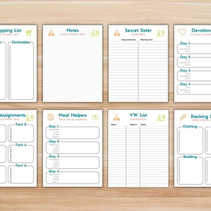 Young Women Girls Camp Planner, Girls Camp Leader Binder, LDS Youth ...