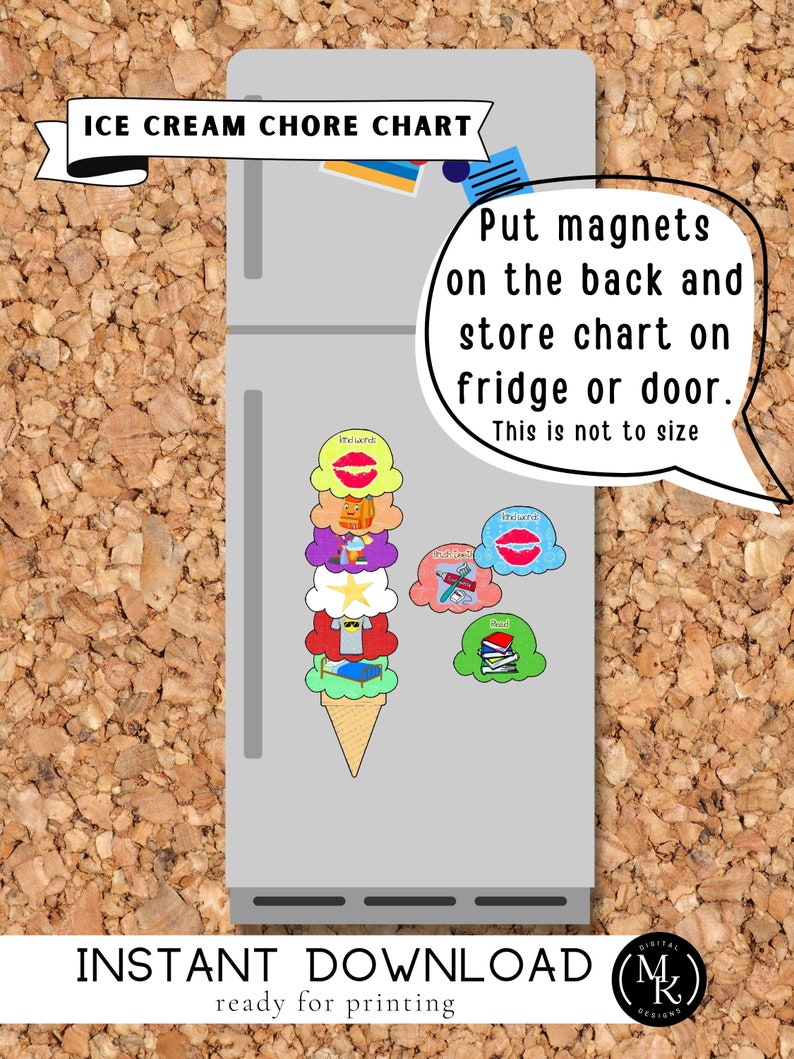Ice Cream Chore Chart for Little Kids Daily Routine for Kids - Etsy