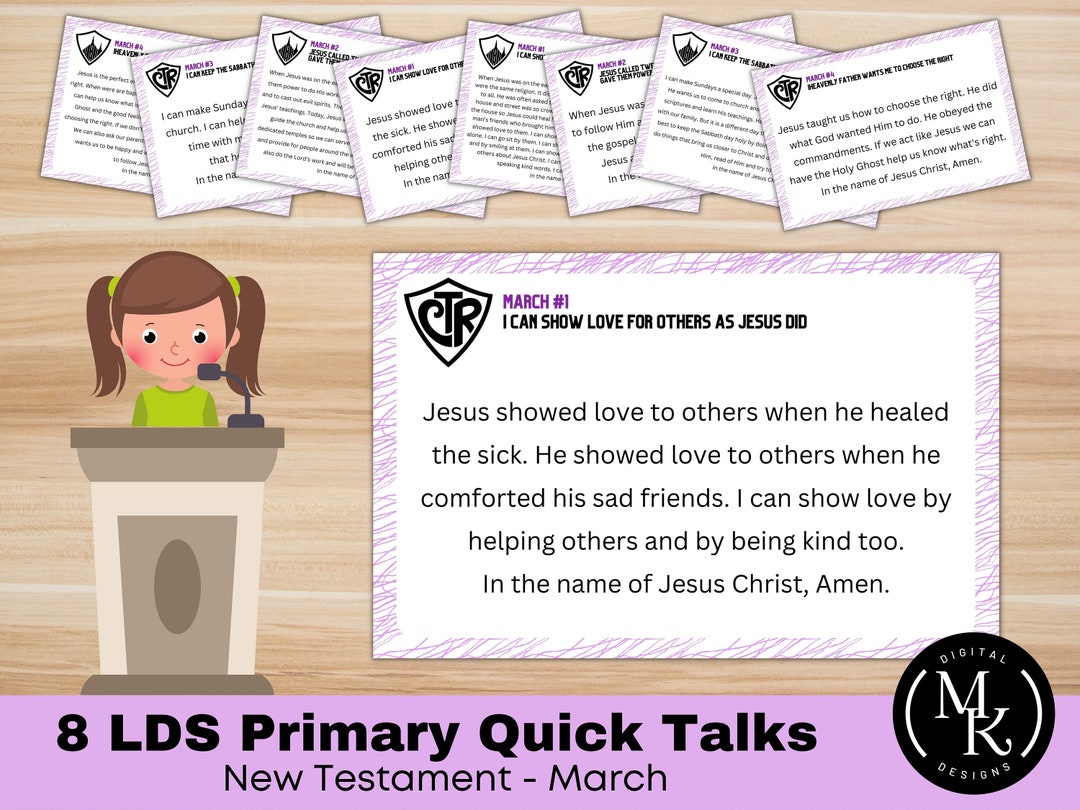 LDS Primary Talks March 2023 New Testament LDS Primary Etsy