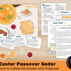 Guión para el Séder de Pascua, La Última Cena, Séder cristiano, Festín bíblico, Paquete de impresiones digitales fáciles para la ceremonia de Pascua