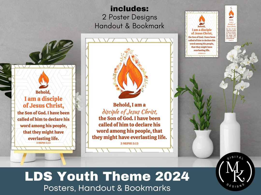 2024 LDS Youth Theme, Scripture Poster, Print & Bookmark, I Am a