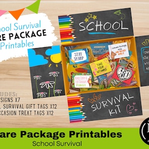 College Survival Kit Care Package Printables | School Survival Kit Care Package downloads
