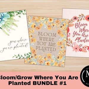 Grow Where You are Planted BUNDLE #1, Bloom Where You Are Planted BUNDLE #1, Printables