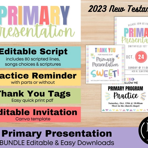 Primary Presentation Program LDS Primary Presentation Etsy