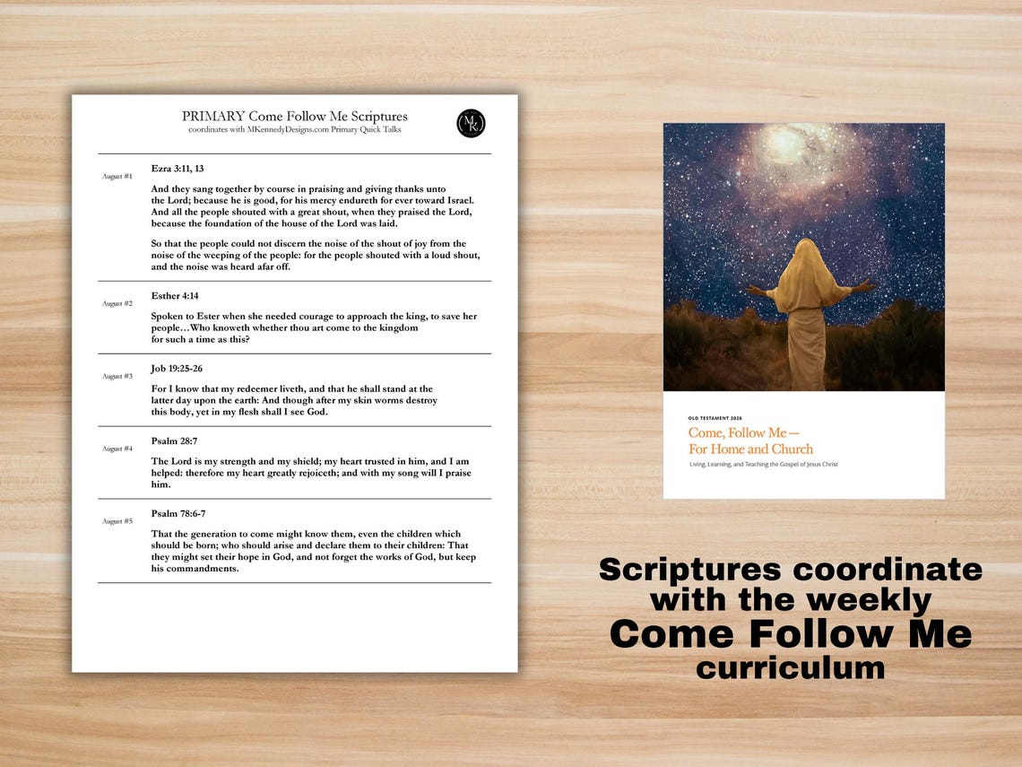 Lds Primary Scriptures LDS Primary Come Follow Me Scriptures- 12 Months, 2026 Old Testament ...