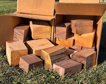 Hardwood Cutoffs Choose Your Box Size Box of Hardwood Scraps Wood Bowl Blank Turning Blanks Wood Knife Handle Scale Blank Pen Blank