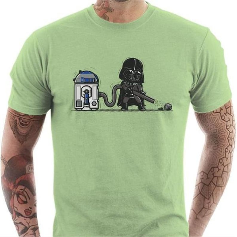 T shirt geek homme R2D2 Tilleul