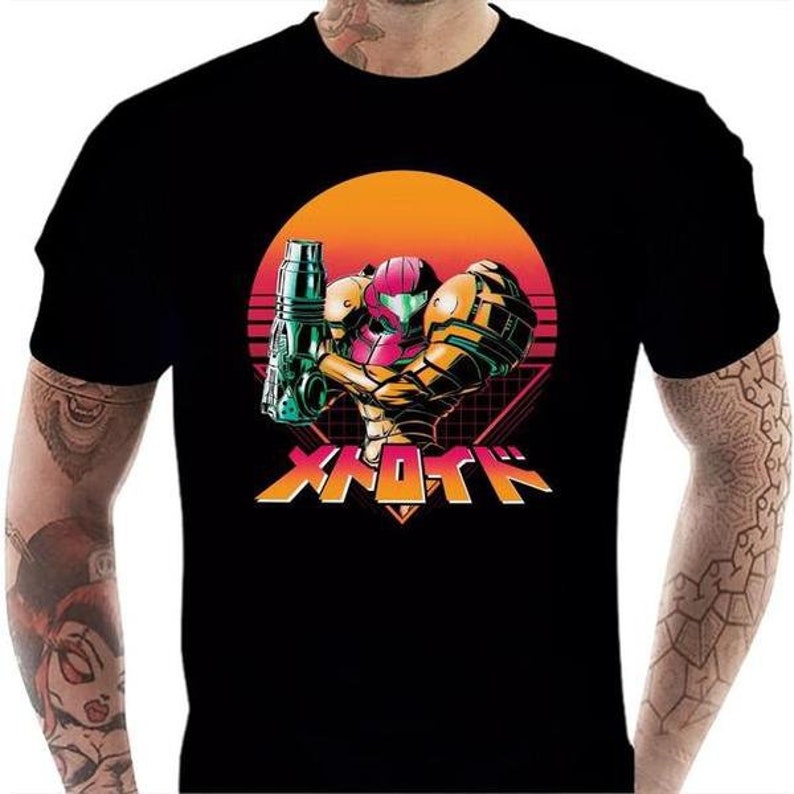 T-shirt geek homme Metroid Retro Hunter image 7