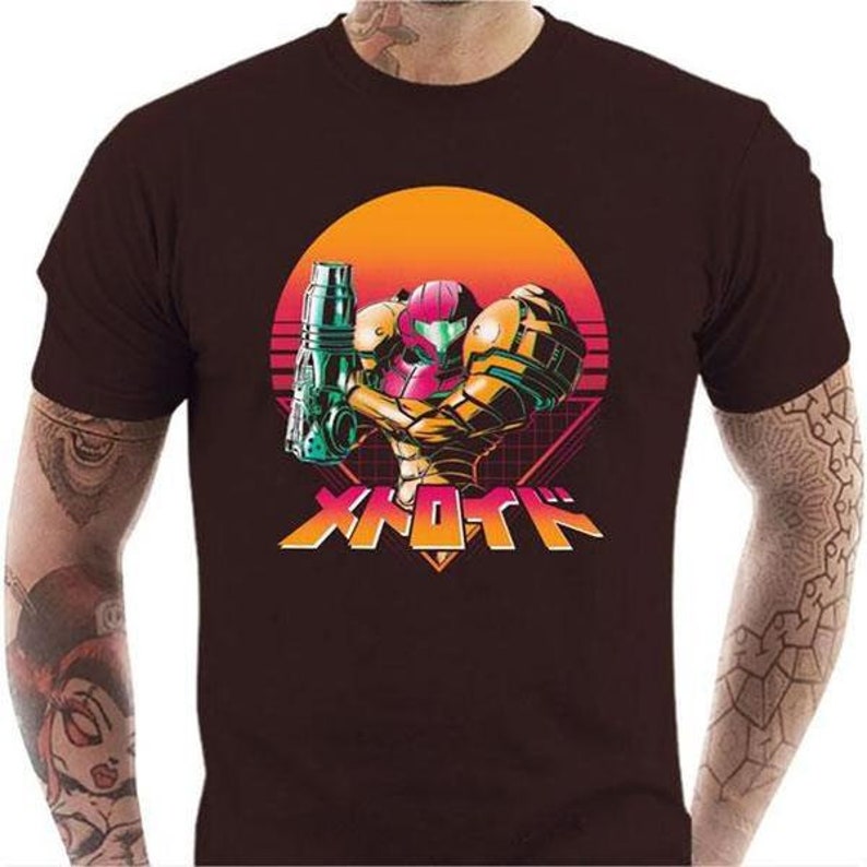 T-shirt geek homme Metroid Retro Hunter image 1