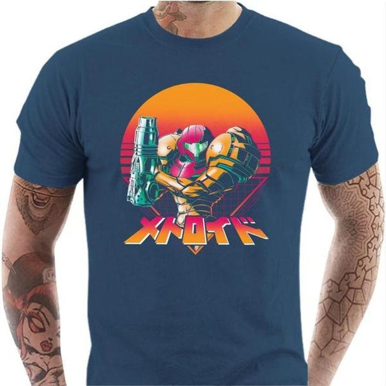 T-shirt geek homme Metroid Retro Hunter image 6