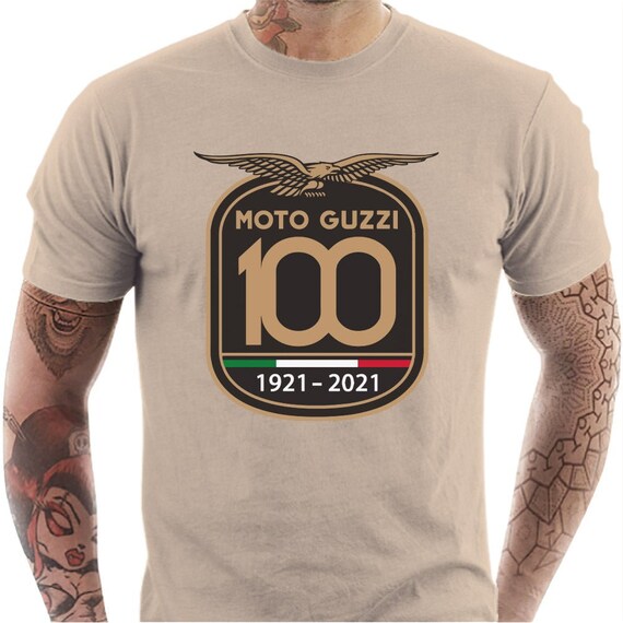 T shirt Motard Homme Moto Guzzi 100 ans Tee shirt Moto accessoire