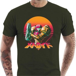 T-shirt geek homme Metroid Retro Hunter image 4